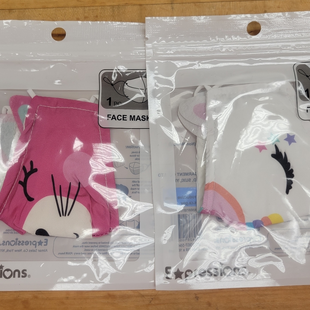 2 Girls Facemasks-New